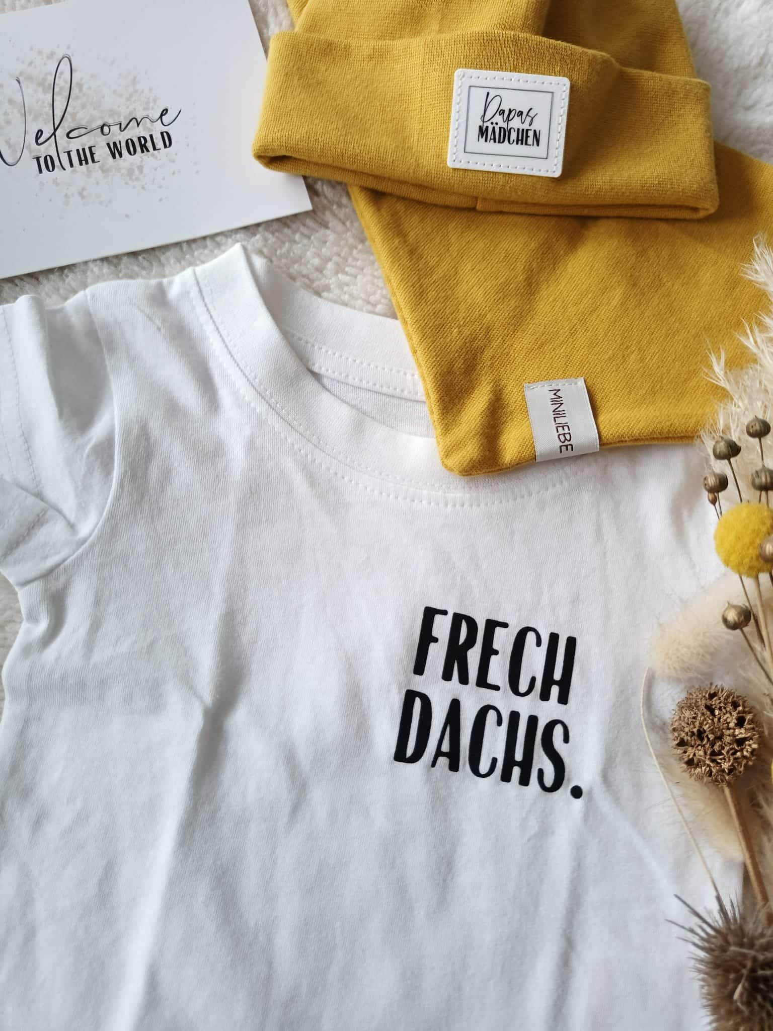 Tshirt Frechdachs + Beanie und Halstuch – Bild 3